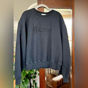 Good American Zodiac Cancer Boyfriend Sweatshirt. Black. Size Large (3). EUC